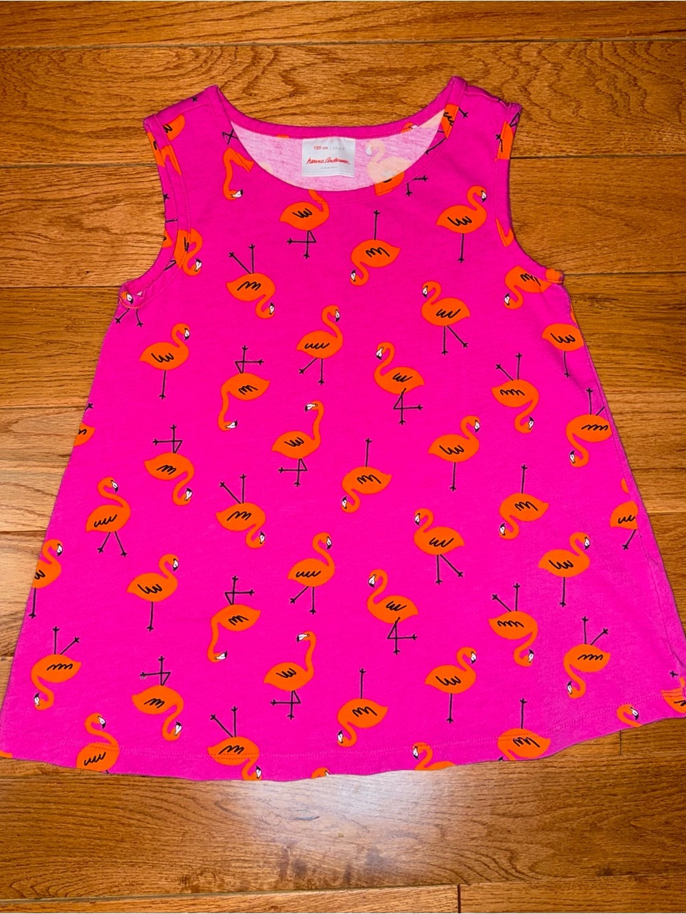 Hanna Andersson Pink Flamingo Tank Dress Girls 6-7